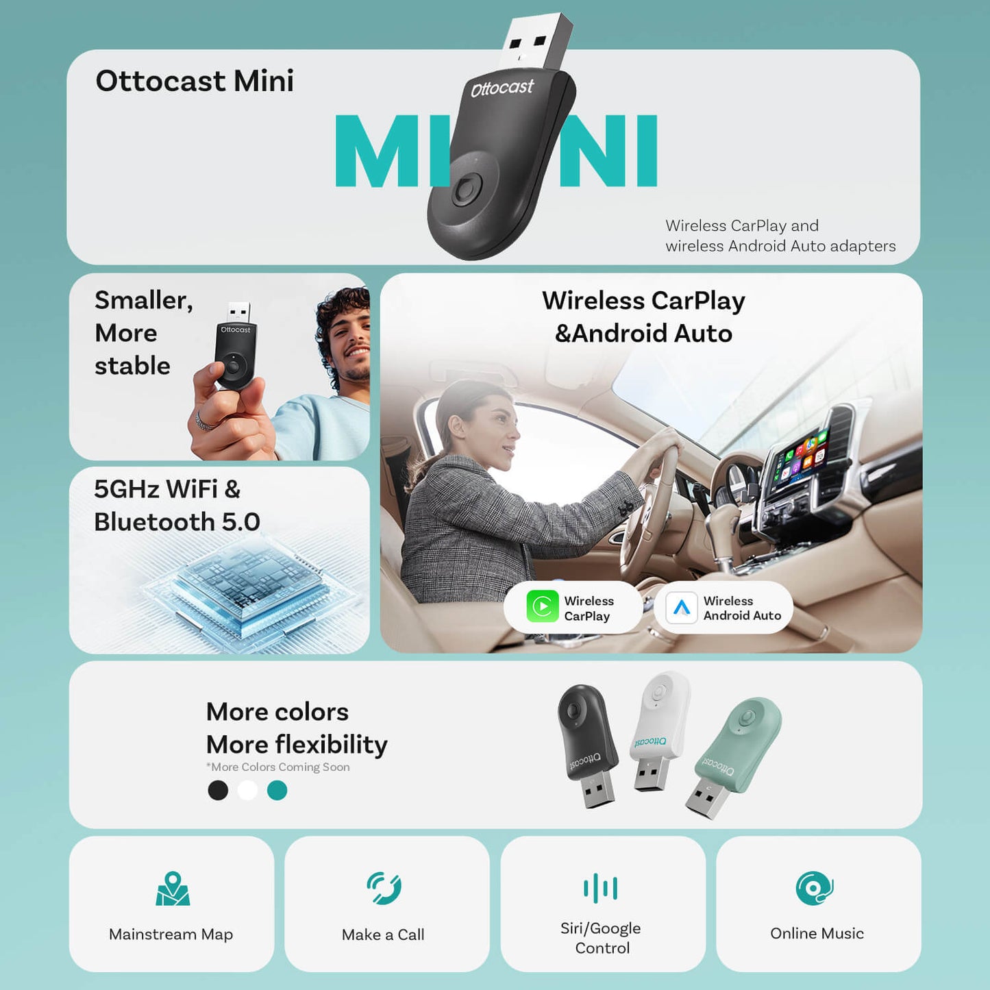 2025 Mini Wireless CarPlay/Android Auto Adapter